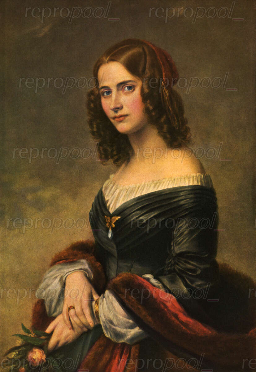 Cécile Mendelssohn (geb. Jeanrenaud); Gemälde von Eduard Magnus (um 1840)