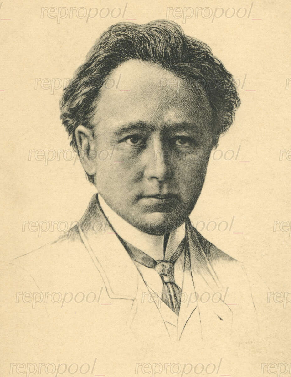 Felix Weingartner; Lithografie von unbekannter Hand;<br>nach: Fotografie von Hans Dursthoff (1912)
