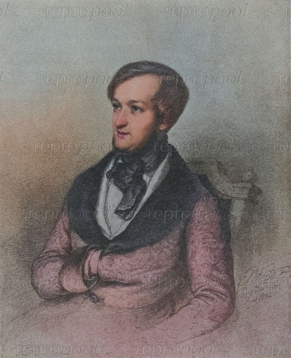 Richard Wagner; Zeichnung von Ernst Benedikt Kietz (1842)