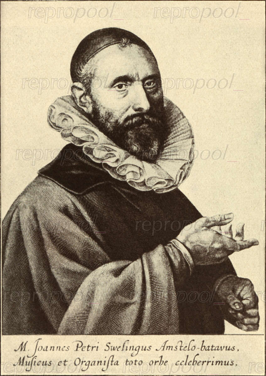 Jan Pieters Sweelinck; Kupferstich von Jan Müller (1624)