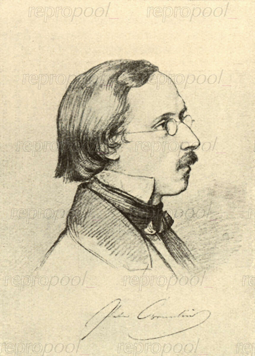 Peter Cornelius; Zeichnung von Friedrich Preller d. Ält. (um 1850)