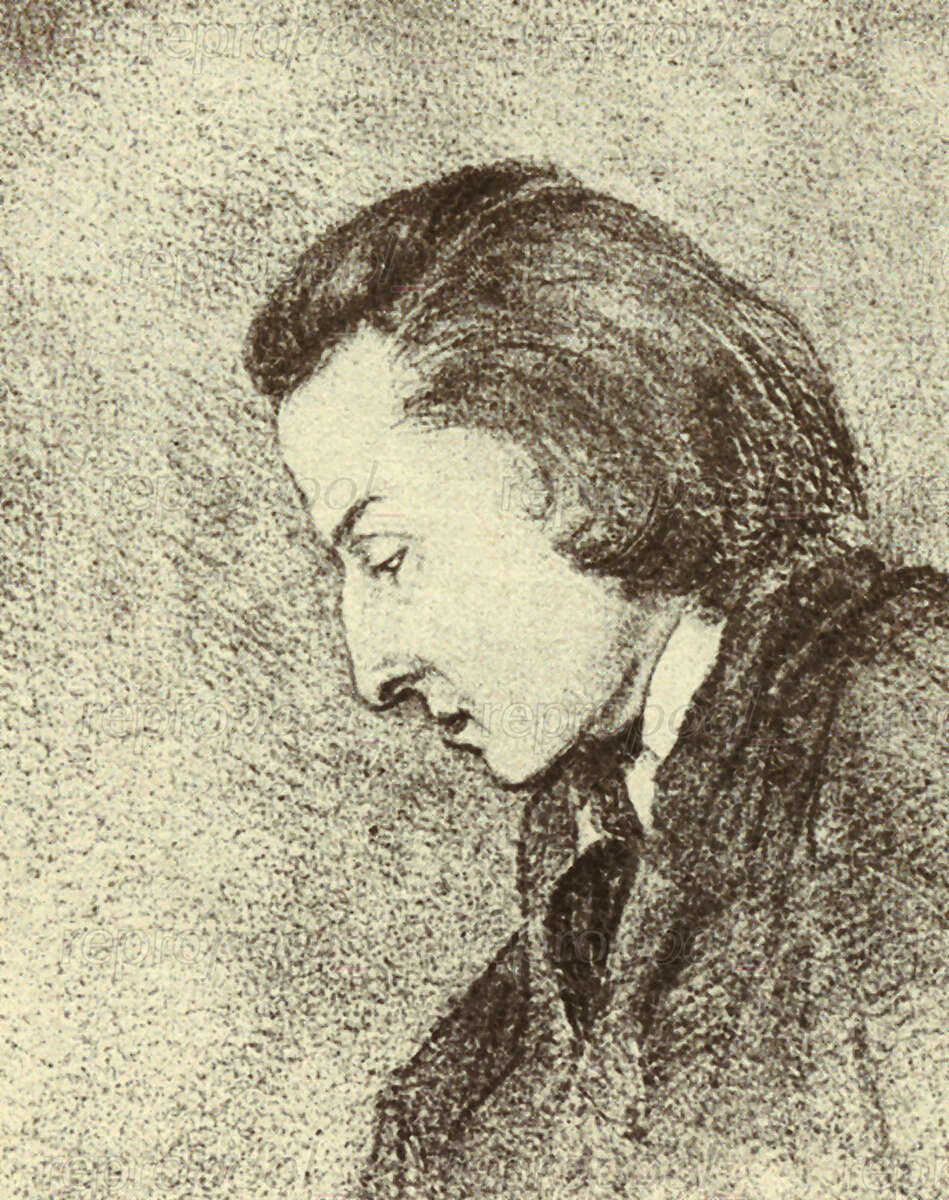 Frédéric Chopin; Zeichnung von George Sand